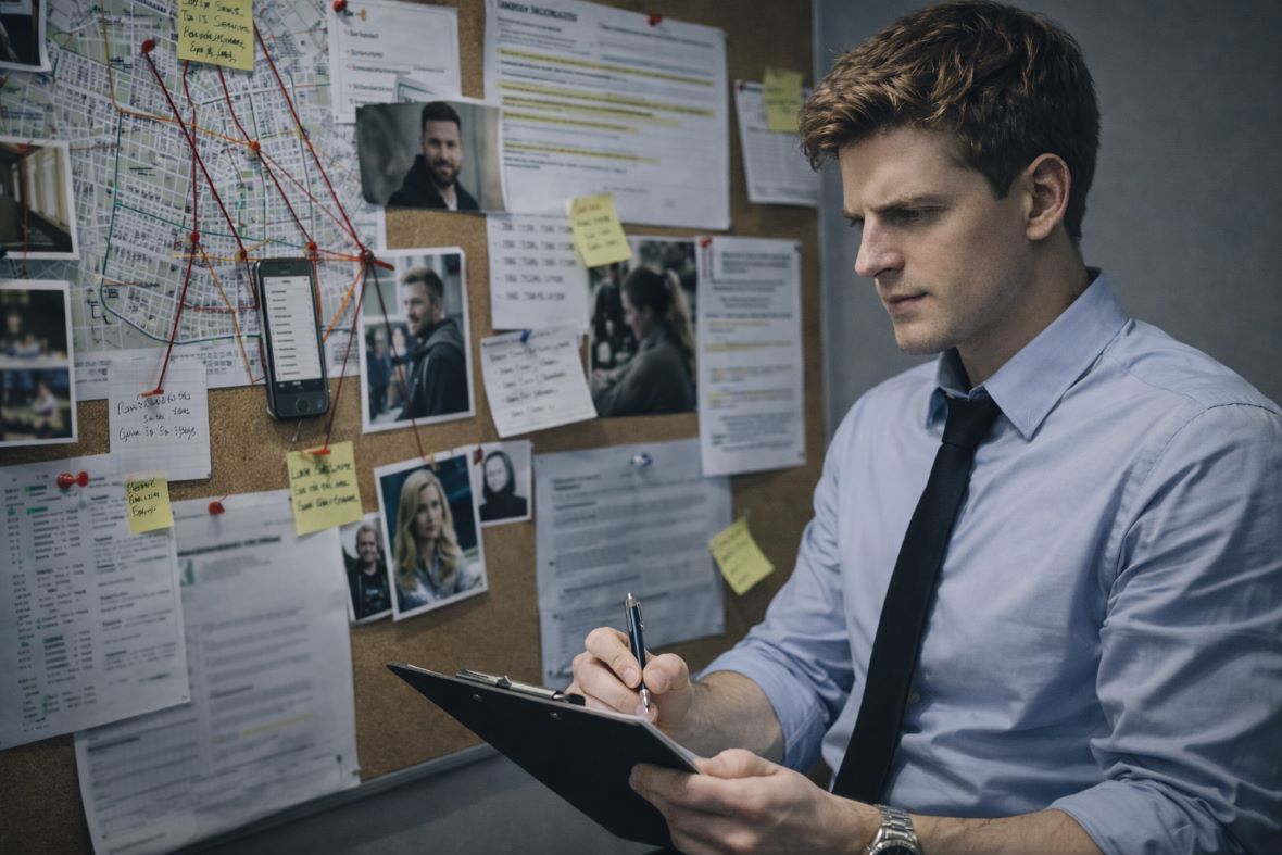 What Info to Give a Melbourne PI to Find Someone Faster. Melbourne private investigator reviewing lawful case details and records to locate a person faster and verify identity accurately.